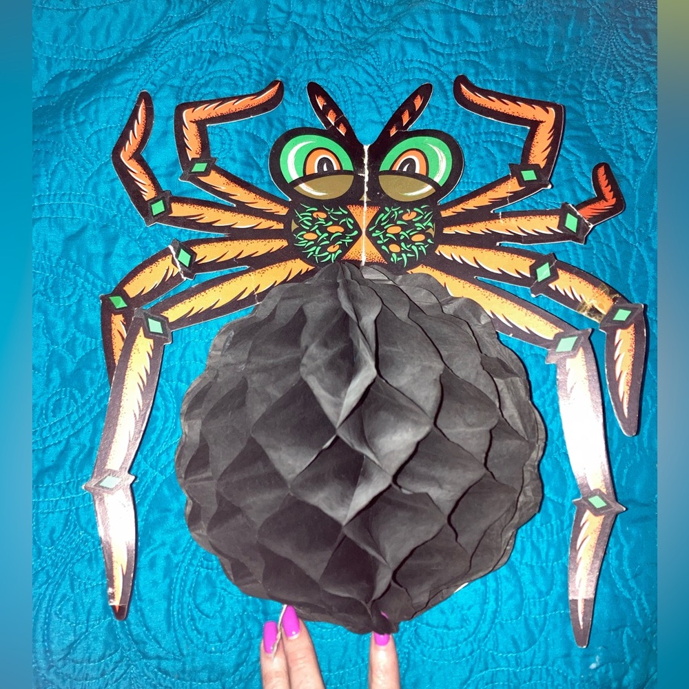 Vintage Beistle Co Halloween Large Honeycomb Spider